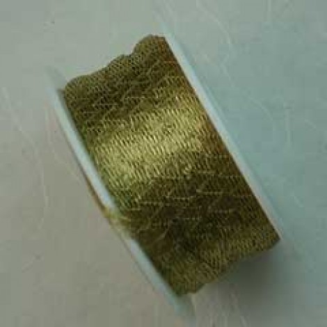 2.5mm Brass Wire Lace Mesh Tubular Ribbon - 1m
