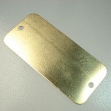 44x20mm Raw Brass Rectangle Tag w-2 holes - Each