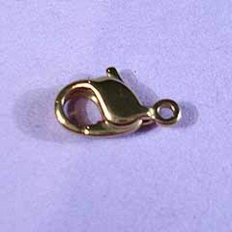 12.9x7.3mm Raw Brass Plated Lobster Clasp