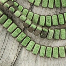 3x6mm Czechmate Bricks - Polychrome Olive-Mauve - Pack of 50