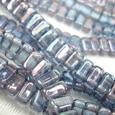 3x6mm CzechMate Brick Beads - Luster Transp Amethyst - Pack of 50