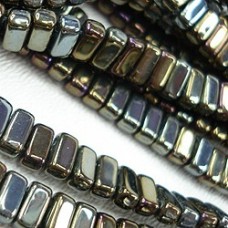 3x6mm CzechMate Brick Beads - Iris Brown - Pack of 50
