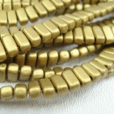3x6mm CzechMates Brick Beads - Matte Met Aztec Gold