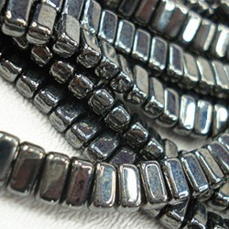 6x3mm CzechMates Brick Beads - Hematite - Pack of 50