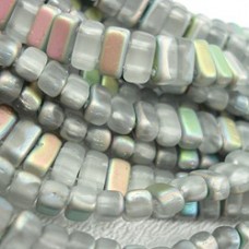6x3mm CzechMates Brick Beads - Matte Vitrail Crystal - Pack of 50
