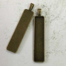 10x50mm Ant Bronze Plated Rectangular Pendant Bezel - Each