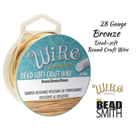 28ga Beadsmith Wire Elements Dead Soft Anti-Tarnish Craft Wire - Bronze - 40yd (36.5m)