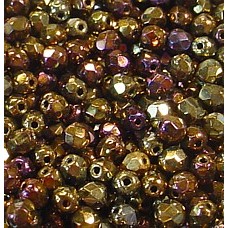4mm Brown Iris Fire-Polished Beads