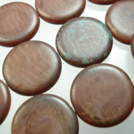 20mm Czech Medallion Beads - Chestnut Coral-Picasso