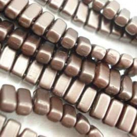 3x6mm CzechMates Bricks - Pearl Coat - Bistre - Pack of 50