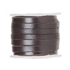 3mm Flat Soft Leather Cord - Brown