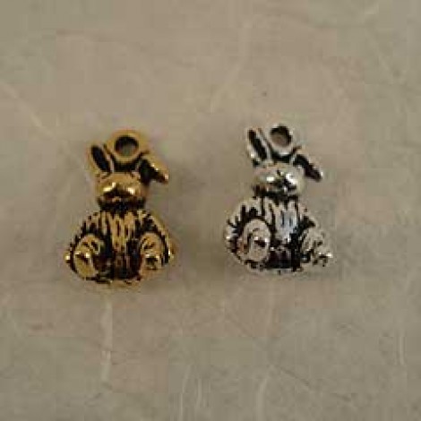 12mm TierraCast Tiny Rabbit Charm - AntIque Gold
