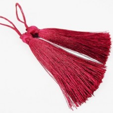 77mm Turkish Silk Thread Long Tassels - Burgundy