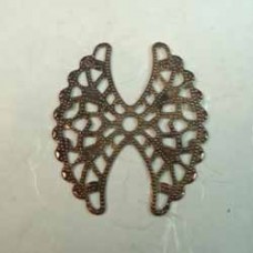 27x24mm Angel Wing Filigree - Ant Copper - Pack of 22