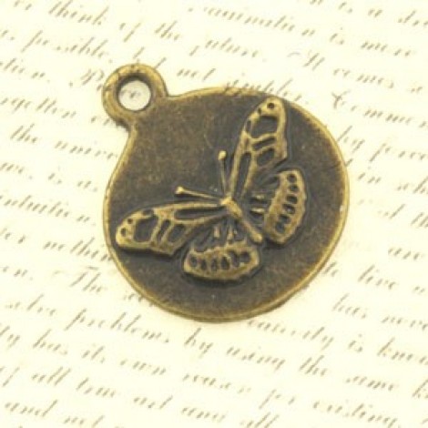 20x13mm Antique Bronze Butterfly Charm - Pack of 4