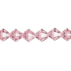 5mm Swarovski Crystal Bicones - Light Rose - Pack of 10