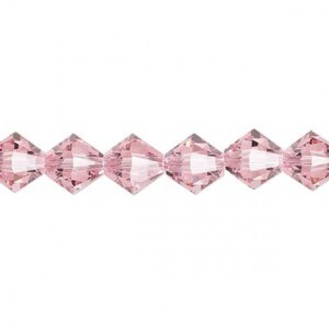 5mm Swarovski Crystal Bicones - Light Rose - Pack of 10