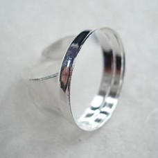 25mm Round 3.5mm Deep Silver Plated Adjustable Ring Settings