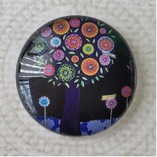 25mm Art Glass Backed Cabochons - Flora 14