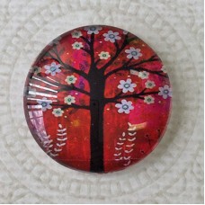 25mm Art Glass Backed Cabochons - Flora 15 - Each