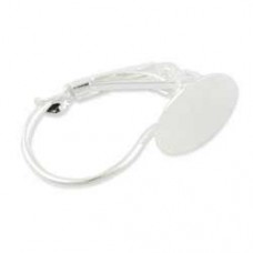 Silver Plated Leverback Earwires with 10mm pad