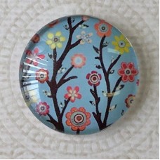 25mm Art Glass Backed Cabochons - Flora 21