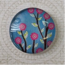 25mm Art Glass Backed Cabochons - Flora 22 - Pack of 5