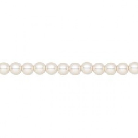 4mm Czech Preciosa Nacre Crystal Pearls - White - Pack of 10