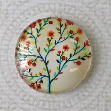 25mm Art Glass Backed Cabochons - Flora 3 - Pack of 5