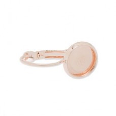 8mm ID Rose Gold Pl Leverback Earwires w/Cab Setting