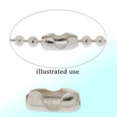 6x2mm Silver Pl Ball Chain Connector for 1.5mm chain