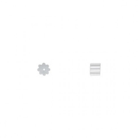 4x3mm Clear Ribbed Plastic Earnuts - Pack of 50 pair