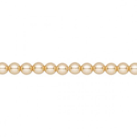 4mm Czech Preciosa Nacre Crystal Pearls - Gold- Pack of 10