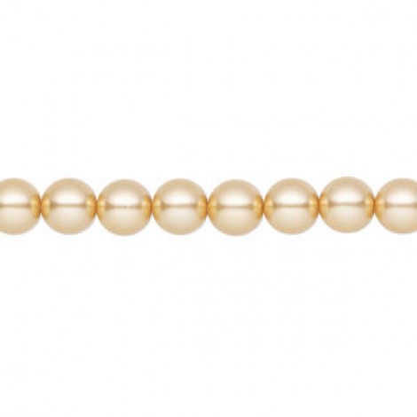6mm Czech Preciosa Nacre Crystal Pearls - Gold - Pack of 10 6mm Czech Preciosa Nacre Crystal Pearls - Gold - Pack of 10