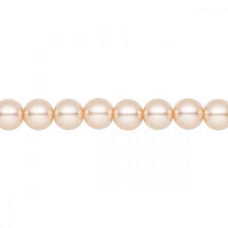 6mm Czech Preciosa Nacre Crystal Pearls - Peach - Pack of 10 6mm Czech Preciosa Nacre Crystal Pearls - Peach - Pack of 10