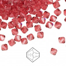 5mm Swarovski Crystal Bicones - Indian Pink - Pack of 10