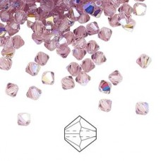 5mm Swarovski Bicones - Lt Amethyst AB - Pack of 10