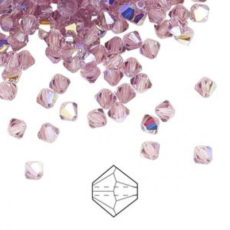 5mm Swarovski Bicones - Lt Amethyst AB - Pack of 10