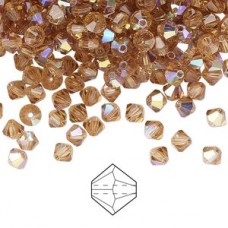 5mm Swarovski Crystal Bicones - Lt Colorado Topaz AB - Pack of 10