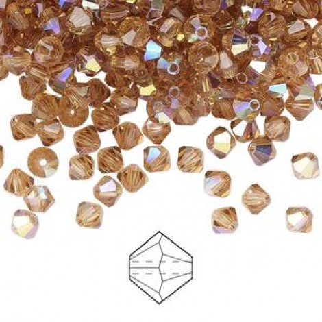 5mm Swarovski Crystal Bicones - Lt Colorado Topaz AB - Pack of 10