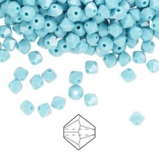 4mm Swarovski 5328 Crystal Bicones - Turquoise - Pack of 10