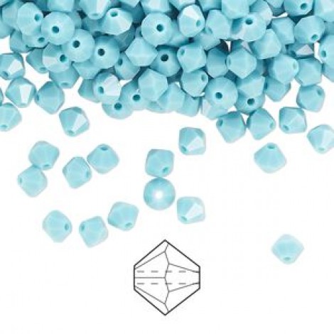 4mm Swarovski 5328 Crystal Bicones - Turquoise - Pack of 10 4mm Swarovski 5328 Crystal Bicones - Turquoise - Pack of 10