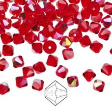 5mm Faceted Bicones - Lt Siam AB - Pack of 10 