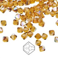 5mm Swarovski Crystal Bicones - Topaz AB - Pack of 10