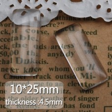 10x25mm Rectangle Clear Filleted Corner Glass Cabochons