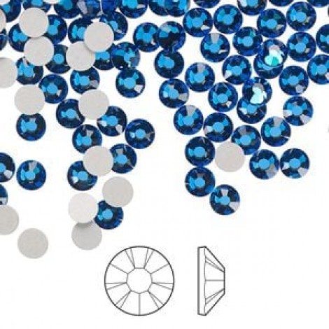 4.8mm SS20 Swarovski Flatback Crystals - Capri Blue - Pack of 12