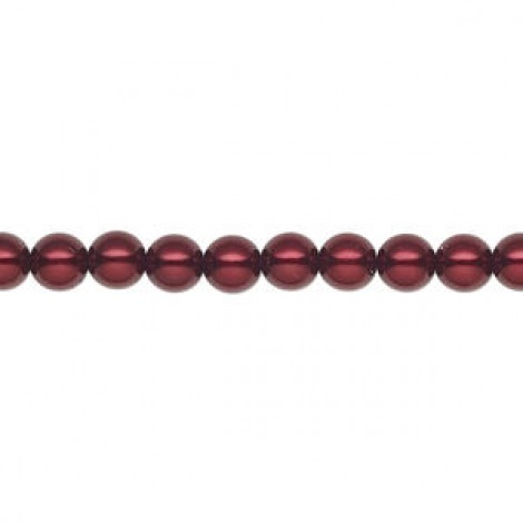 4mm Czech Preciosa Nacre Crystal Pearls - Bordeaux - Pack of 10