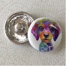 20mm Noosa Style Dog Painting Enamel Snap Chunks
