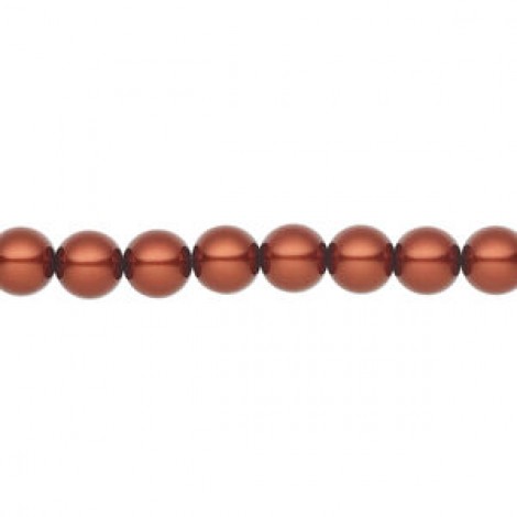 6mm Czech Preciosa Nacre Crystal Pearls - Dark Copper - Pack of 10