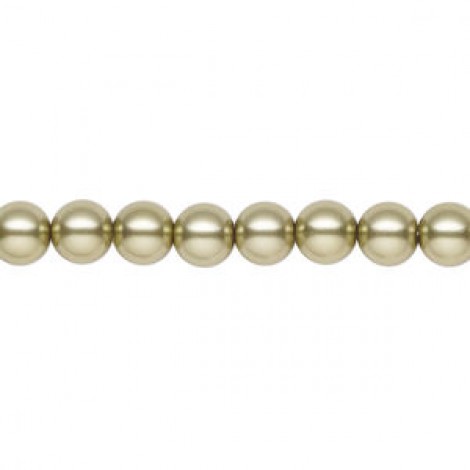 6mm Czech Preciosa Nacre Crystal Pearls - Light Green - Pack of 10